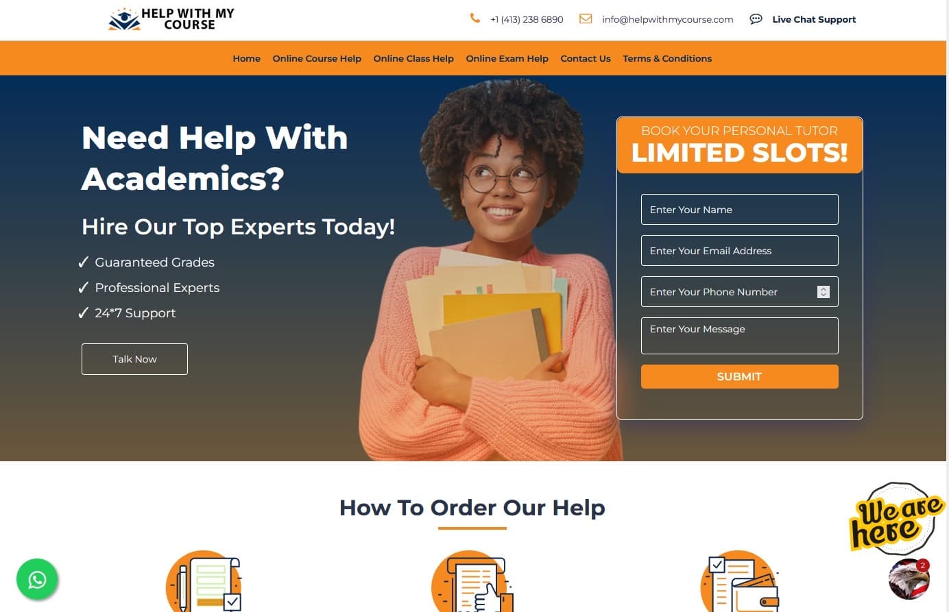 HelpWithMyCourse.com screenshot